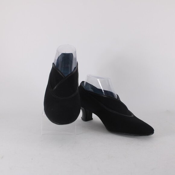 Thierry Rabotin Heels Remy Sz 38 Black Ankle Micro Fiber Leather 2" Heel - Picture 4 of 13